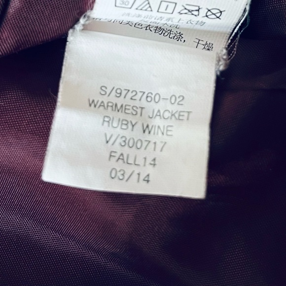 Gap Lightweight Puffer Jacket Ruby Wine Size Small - Picture 4 of 8